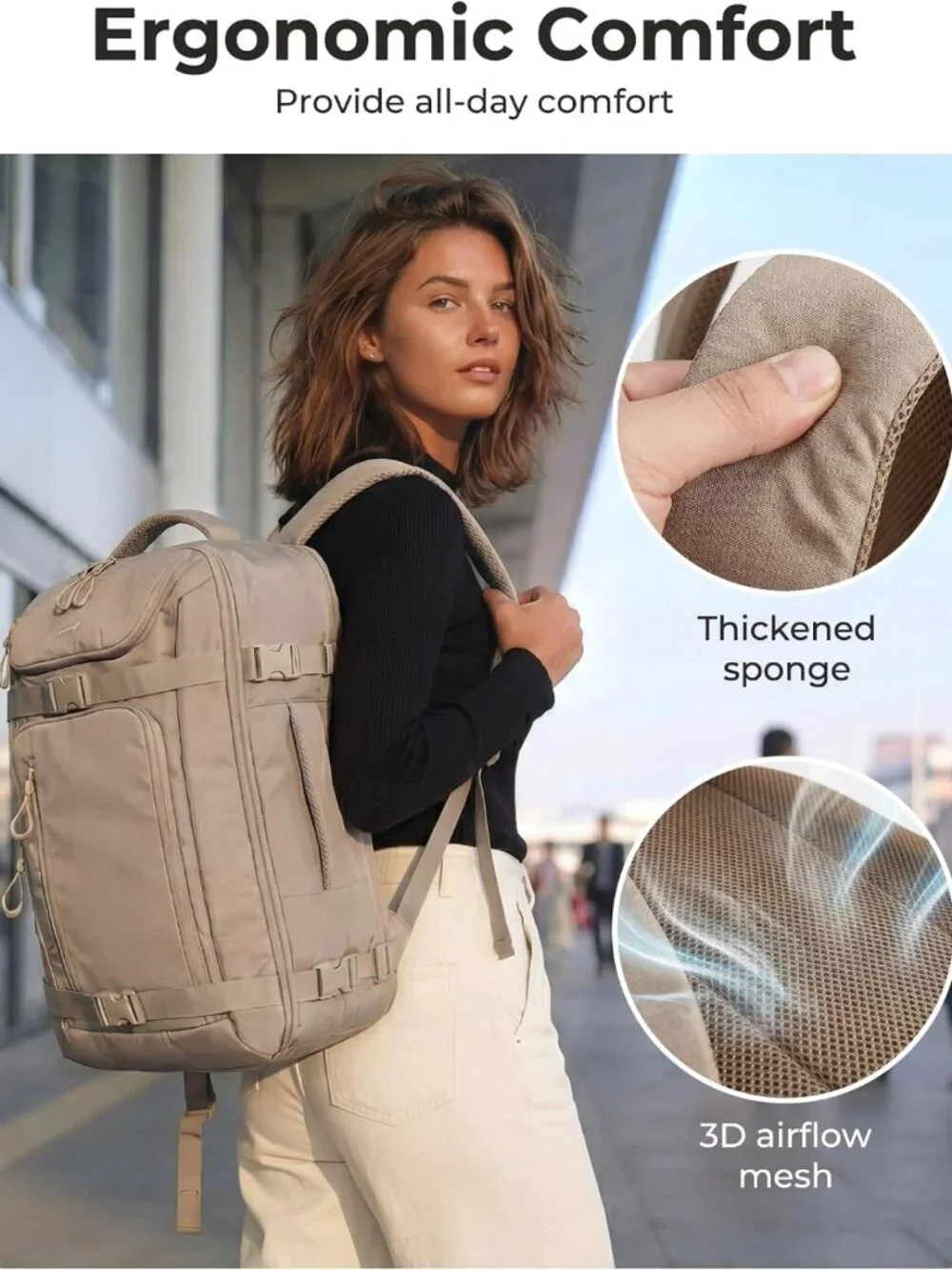 Versatile Travel Backpack for Laptops, 17-Inch, Unisex Carry-On Bag, Stylish